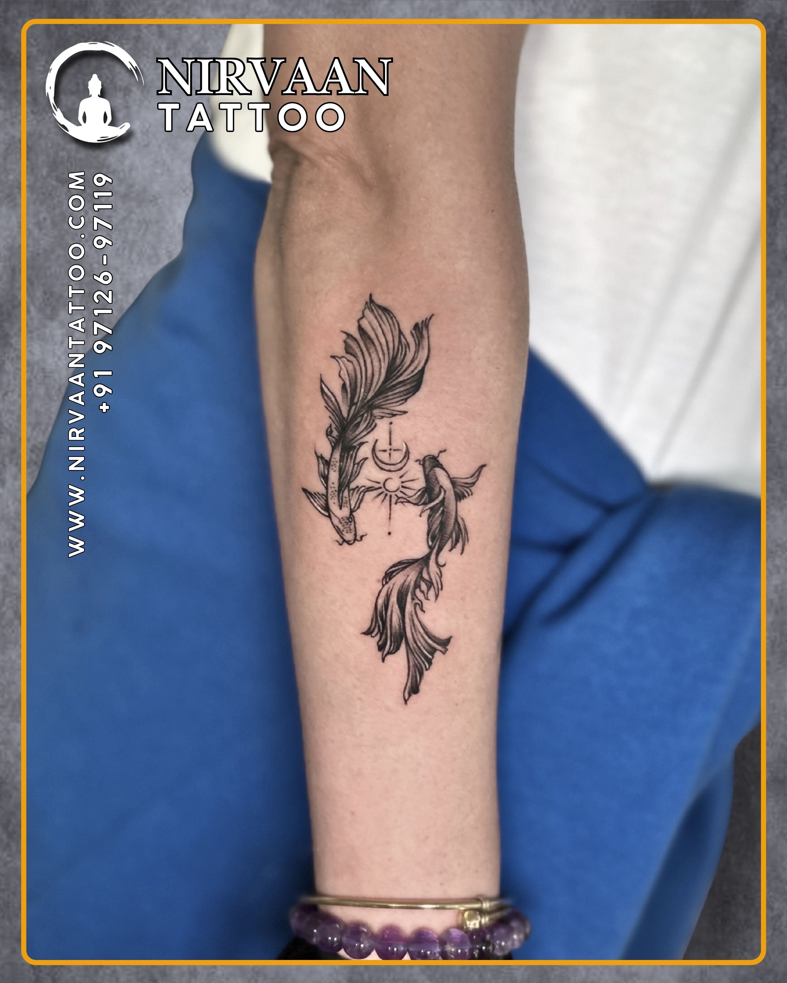 Pisces zodiac tattoo design